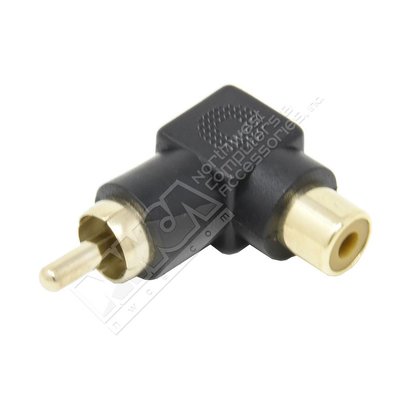 RCA Male/Female Right Angle Adapter, Black