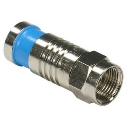F Male Dual Shield RG6 Blue