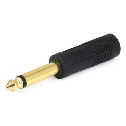 6.35mm (1/4 Inch) Mono Plug to 6.35mm (1/4 Inch) Mono Jack Adaptor Gold Plated