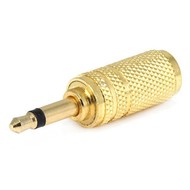 Metal 3.5mm Mono Plug to 3.5mm Mono Jack Adapter Gold Plated