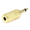 Metal 3.5mm Mono Plug to 3.5mm Mono Jack Adapter Gold Plated