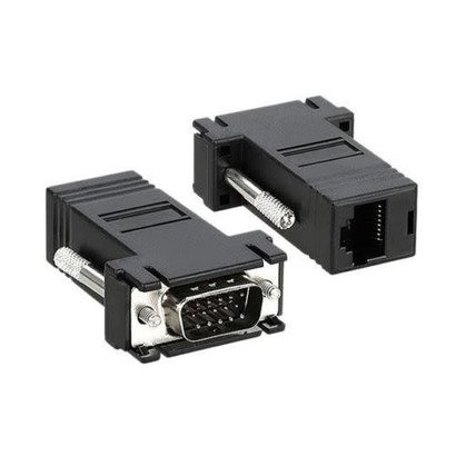 VGA Male to RJ45 Female Cat5e Extender, Black