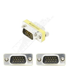 VGA Gender Changer Coupler Adapter, HDDB15 Male/Male, Slim Style