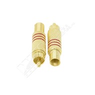 RCA Male Plug Metal Gold Plated w/Spring Red