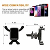 Cell Phone Holder for Car, Qelebet Gravity Auto Clamping Air Vent Car Phone Mount Holder Compatible with iPhone Xs MAX/XS/X/8/7/6/Plus, Samsung S9/S8/S7/Plus, LG, HTC and More(Black)