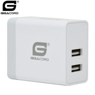 Gigacord Gigacord 2-Port USB 4.8A (2x2.4A) Wall Charger, Foldable Plug, White