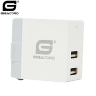 Gigacord Gigacord 2-Port USB 3.1A Wall Charger, Foldable Plug, White