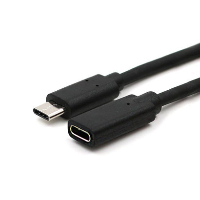 Gigacord USB-C Type-C Extension Extender Cable Male Female, Black (Choose Length)