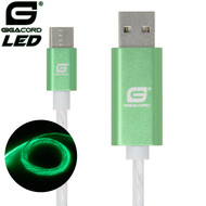 Gigacord Gigacord USB-C Type-C LED Flowing Cable, Green (Choose Length)