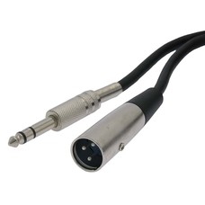 XLR 3P Male to 1/4" TRS (Balanced Audio) Microphone Cable (Choose Length)