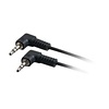 6 Foot Stereo Audio Cable, 90 Degree 3.5mm Male Male, Black, Straight