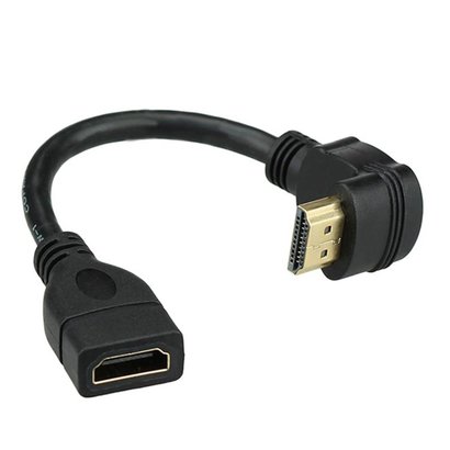 Gigacord 6" HDMI Extension Cable A Female to 90 Degree Down Angle A Male Cord Adapter Cable 15CM