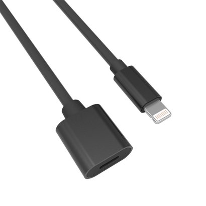 6" Gigacord iPhone 8-pin Lightning Extension Extender Pass Video Data Audio Cable, Black