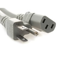 Power Cord Cable NEMA 5-15P to IEC-320 C13, Gray