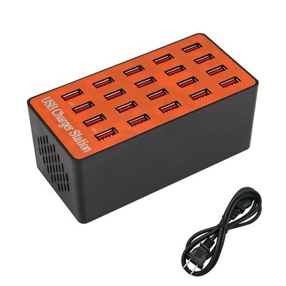 Gigacord 20 Port USB Charger Rapid Charging Station Desktop Travel Hub iPhone Android