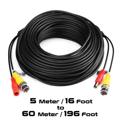 Gigacord BNC Video Power Cable Pre-made All-in-One Video Security Camera BNC Cable Wire (Choose Length)