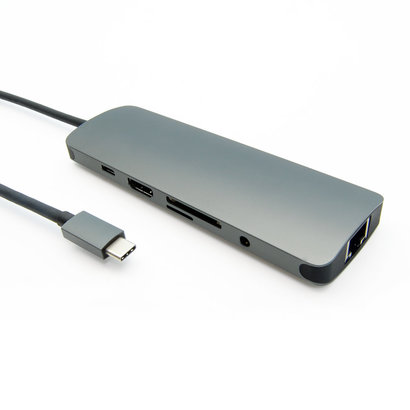 USB 3.1 Type-C to USB3.0x3+Micro SD+SD/MMC+HDMI+Gigabit+Type-C Charging
