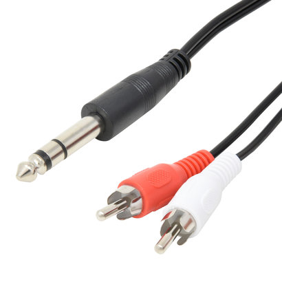1/4-Inch Stereo Male to 2 RCA Male Cable (Choose Length)