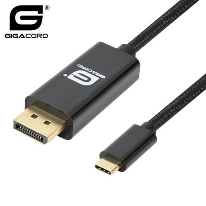 Gigacord USB-C Type-C to Displayport Cable 4K 60hz, Black (Choose Length)