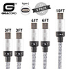 Gigacord Gigacord BlackARMOR2 Samsung USB Type-C 24-pin Charge/Sync Cable w/Strain Relief, Nylon Braiding, Anodized Aluminum Connectors, Lifetime Warranty, White 5-Pack (2x 3ft., 2x 6ft., 1x 10ft.)