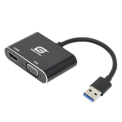 Gigacord Gigacord USB 3.0 to HDMI/VGA Dual Output Converter 1080p Win7/8/10