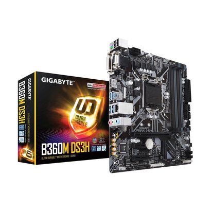 Gigabyte GIGABYTE B360M DS3H (LGA1151/Intel/Micro ATX/USB 3.1 Gen 1 (USB3.0) Type A/DDR4/Motherboard)