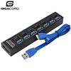 Gigacord Gigacord USB 3.0 7-Port USB 3.0 Hub with Separate Power Switch, LEDs and A USB Cable Compatible for All USB Device