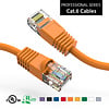 Cat6 UTP Ethernet Network Booted Cable 24AWG Pure Copper, Orange (Choose Length)