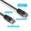 Cat5e UTP Ethernet Network Booted Cable 24AWG Pure Copper, Black (Choose Length)