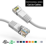 Cat5e UTP Ethernet Network Booted Cable 24AWG Pure Copper, White (Choose Length)