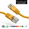 Cat5e UTP Ethernet Network Booted Cable 24AWG Pure Copper, Yellow (Choose Length)