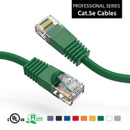 Cat5e UTP Ethernet Network Booted Cable 24AWG Pure Copper, Green (Choose Length)