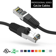 Cat5E STP Ethernet Network Booted Cable Black (Choose Length)