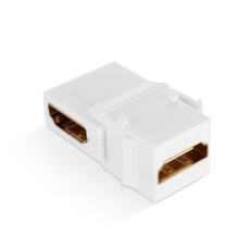 90 Degree Right Angled HDMI 1.4 Snap-in Female to Female Keystone Jack Coupler Adapter (White)