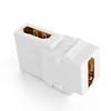 90 Degree Right Angled HDMI 1.4 Snap-in Female to Female Keystone Jack Coupler Adapter (White)