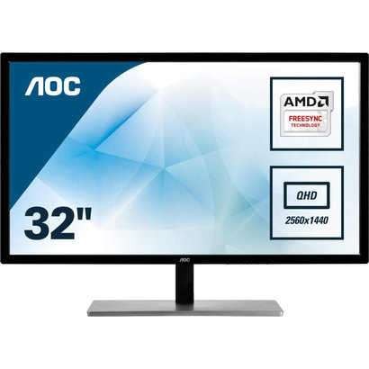 AOC AOC Q3279VWFD8 31.5" QHD 2560x1440 Monitor, 10-Bit IPS Panel, 4ms, 75Hz, Freesync, DisplayPort/HDMI/DVI-D/VGA, Flickerfree