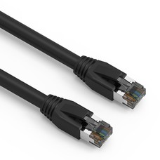 Cat.8 S/FTP Ethernet Network Cable 2GHz 40G Black 24AWG CAT8 (Choose Length)