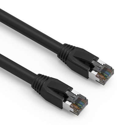 Cat8 S/FTP Ethernet Network Cable 2GHz 40G Black 24AWG (Choose Length)