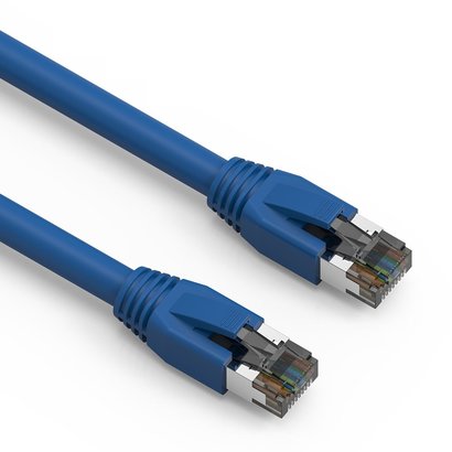 Cat.8 S/FTP Ethernet Network Cable 2GHz 40G Blue 24AWG (Choose Length)