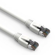 Cat.8 S/FTP Ethernet Network Cable 2GHz 40G White 24AWG (Choose Length)