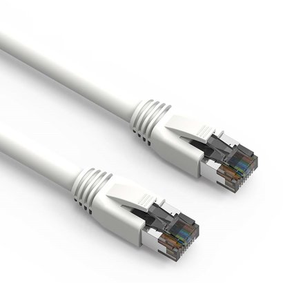 Cat.8 S/FTP Ethernet Network Cable 2GHz 40G White 24AWG (Choose Length)