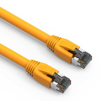 Cat.8 S/FTP Ethernet Network Cable 2GHz 40G Yellow 24AWG (Choose Length)