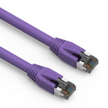 Cat.8 S/FTP Ethernet Network Cable 2GHz 40G Purple 24AWG (Choose Length)