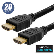 20Ft HDMI V1.4 M/M Cable High Speed with Ethernet 4K Support 30AWG, Black