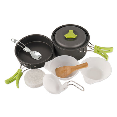 Camping Aluminum Pot Pan Bowl Cookware 8-pc Kit