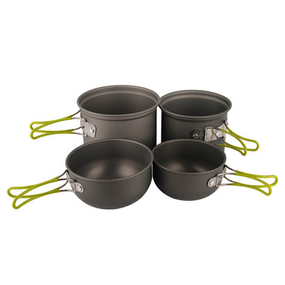 Camping Aluminum Cookware 4-pc Kit (2 Pans, 2Pots)