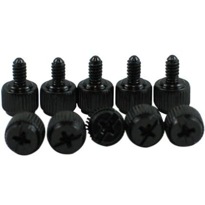 Gigacord Black Thumbscrew 10-Pack, Coarse Thread