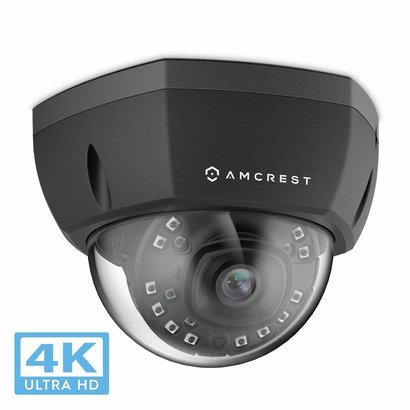 Amcrest Amcrest 4K Outdoor POE IP Camera, UltraHD 8MP Security Camera, 3840x2160P Resolution, IK10 Vandal Resistant Dome, 2.8mm Lens, IP67 Weatherproof Security, Cloud & MicroSD Recording (IP8M-2493EB)