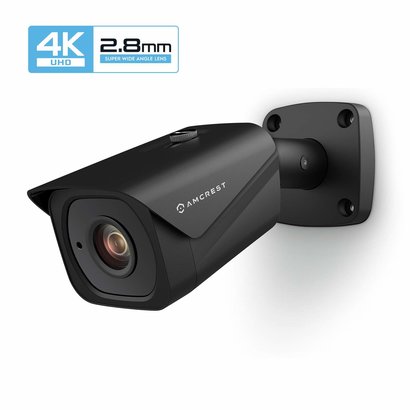 Amcrest Amcrest UltraHD 4K (8MP) Outdoor Bullet POE IP Camera, 3840x2160, 131ft NightVision, 2.8mm Lens, IP67 Weatherproof, MicroSD Recording, Black (IP8M-2496EB)