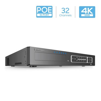 Amcrest Amcrest NV4432E-HS 32 Channel (16-Channel PoE) Network Video Recorder - Supports 8-Megapixels @ 30fps Realtime, ONVIF Compliance, USB Backup, Supports up to 24TB HDD (Not Included)